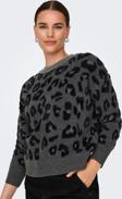 Only Onlsara Regular Fit Bisiklet Yaka Leoparlı Kazak Kazak 15332064