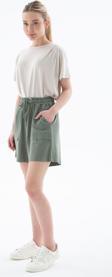Fashion Friends Keten Karışımlı Comfort Fit Lastikli Kısa Short Short 25Y0606K1