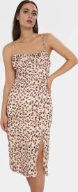 Zarif Leopar Desenli Midi Bodycon Elbise Profesyonel Görünüm Şık Özel Tasarım