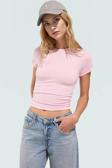 Yazlık Crop Bisiklet Yaka Fitted Viskoz Bluz Günlük Stil Uzun Ömürlü Zarifane Tasarım Premium Kalite