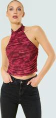 Yazlık Crop Halter Yaka Tül Bluz Polyester Elastan Özenle Seçilmiş Yüksek Kalite Özel Tasarım