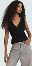 Likralı Penye Bluz V Yaka Fitted Crop Casual Seçkin Malzeme Günlük Kullanım İçin