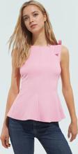 Fitted Peplum Bluz Kolsuz Bisiklet Yaka Örme Yazlık Seçkin Malzeme Yüksek Kalite