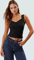 V Yaka Fitted Crop Bluz Sandy Dokuma Yazlık Modern Stil Kaliteli İşçilik Trend Tasarım