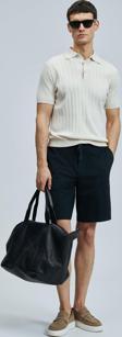 Lufian Erkek Aler Spor Slim Fit Chino Şort 111210079 Siyah