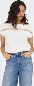Only Kadın Onlfree Dantel Detaylı Kısa Kollu T-Shirt 15350108 Ekru