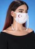 Gümüş İyonlu Boyundan Askılı Yıkanabilir Baskılı Maske A-1K - Bayraklı