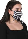 Gümüş İyonlu Boyundan Askılı Yıkanabilir Zebra Desenli Maske