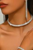 Caş Dekorasyon Altın Renk 2 Sıra Taş Detaylı Choker Kolye
