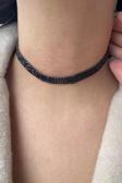 Caş Dekorasyon Siyah Renk 4 Sıra Taş Detaylı Choker Kolye