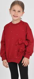 Toontoy Kız Çocuk Taşlı Fiyonklu Sweatshirt