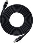 ECO-CC Siyah USB-C-C Örgülü Kablo – 2 m, 60 W Hızlı Şarj