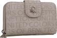 Benetton Bej Monogram Eskitme Geniş Kadın Cüzdan BNT 1301