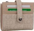 Benetton Bej Monogram Eskitme Kadın Küçük Kartlık BNT 1309