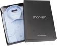 Erkek Mavi Slim Fit Dar Kesim Düz Sert Yaka Uzun Kollu Gömlek