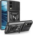 Galaxy S25 Edge Kılıf Magnetik Standlı Kamera Korumalı Zore Sürgülü Vega Kapak