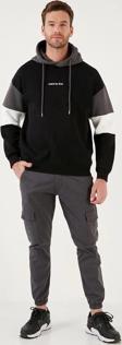 Parçalı Kapşonlu Sweatshirt