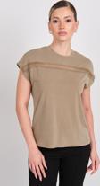 Only Kadın Onlfree Dantel Detaylı Kısa Kollu T-Shirt 15350108 Haki
