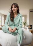 Rahat Pijama Takımı Pamuklu Kaşkorse Örme Hırka ve Pantolon Mükemmel Uyum Kullanım