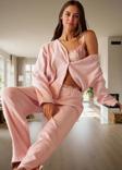 Rahat Pijama Takımı Pamuklu Kaşkorse Örme Hırka ve Pantolon Mükemmel Uyum Kullanım