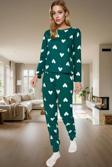 Pamuklu Kalpli Pijama Takımı Regular Kalıp Uzun Kollu Kışlık 2'li Konforlu Kesim