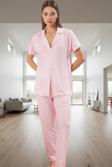 Evde Rahatlık İçin 2'li Pijama Takımı Örme Kumaş Galaksi Desen Özel Tasarım Şık Görünüm