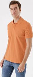 Erkek Oranj Basic Düz %100 Pamuk Slim Fit Dar Kesim Kısa Kollu  Polo Yaka Tişört