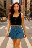 Moda Kadın Crop Çeşitleri (Çıtçıtlı - Düz), ( Farklı Renkler Ve 30 - 33 - 40 - 50 Cm Uzunluklar Da)