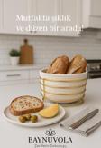 Kitchen Line Gold Detaylı, Beyaz Renkli Hasır Örme Sepetli Şık Ekmek Sepeti Ekmeklik