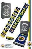 Fenerbahçe Orijinal Lisanslı Sen Çok Yaşa Şal Atkı ve Bileklik Set Kanarya Baskılı Ahşap