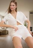 Kadın Dantelli Viskon Pijama Takımı Şortlu Rahat Yazlık Kaliteli İşçilik Modern Stil Konforlu Kesim