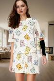 Kadın Ayıcıklı Pamuklu Pijama Takımı Renk Rahat Kalıp Yazlık Trend Tasarım Profesyonel Görünüm