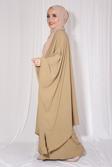 Nowa Scarf Pantolon Tunik İkili Takım Aerobin Kumaş Karamel
