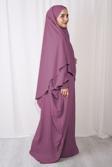 Nowa Scarf Tesettür Medine İpeği Elbise Sufle İkili Takım Rose