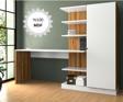 Bicabin Mdf Narin Raflı Dolaplı Çalışma Masası Atlantik Çam/Beyaz
