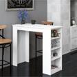 Bicabin Tekila Raflı Bar Masası, Yemek, Mutfak Masası Beyaz (Bar Table)