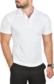 DeepSEA Erkek Beyaz Slim Fit Polo Yaka Tişört Dar Kesim Likralı Yakalı Tişört 2501215