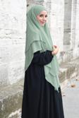 Nowa Scarf Sufle Khimar Tesettür Peçeli Şal Yeşil