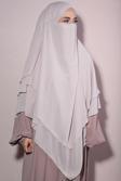 Nowa Scarf Sufle Khimar Tesettür Peçeli Şal Bej