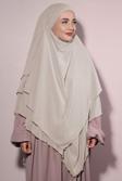 Nowa Scarf Sufle Khimar Tesettür Peçeli Şal Krem