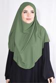 Nowa Scarf Medine İpeği Orta Boy Sufle Khimar Şal Yağ Yeşili