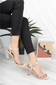 Preshley Kadın Taşlı Krem Dress Topuklu Ayakkabı Stiletto