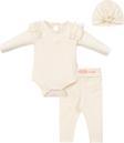 OMUZ FIRFIR ÇİÇEKLİ ÇITÇIT BODY PANTOLON BERE TAKIM Ekru