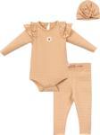 OMUZ FIRFIR ÇİÇEKLİ ÇITÇIT BODY PANTOLON BERE TAKIM Camel