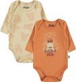 Civil Baby Erkek Bebek 2'li Çıtçıtlı Badi 3-18 Ay Tarçın
