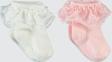Civil Baby Kız Bebek 2'li Çorap Set 6-18 Ay Ekru-Pembe