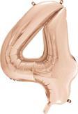 Tedaks 1 Adet 34 İnç 85 Cm Rose Gold Folyo Balon Helyum Balon 4 Yaş Balonu 4 Rakam Balon