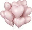 Tedaks 5 Adet 18 İnç 45 Cm Retro Kalp Folyo Balon Soft Pembe
