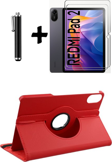 Xiaomi Redmi Pad 2 11 Inç 2025 360° Dönebilen Standlı Tablet Kılıfı Ekran Koruyucu ve Kalem Seti 