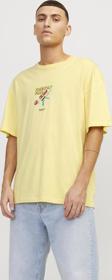 Jack Jones Jorblockpop Tee Ss Crew Neck Tg Ln Erkek Bej1 Tshirt 12254169-89